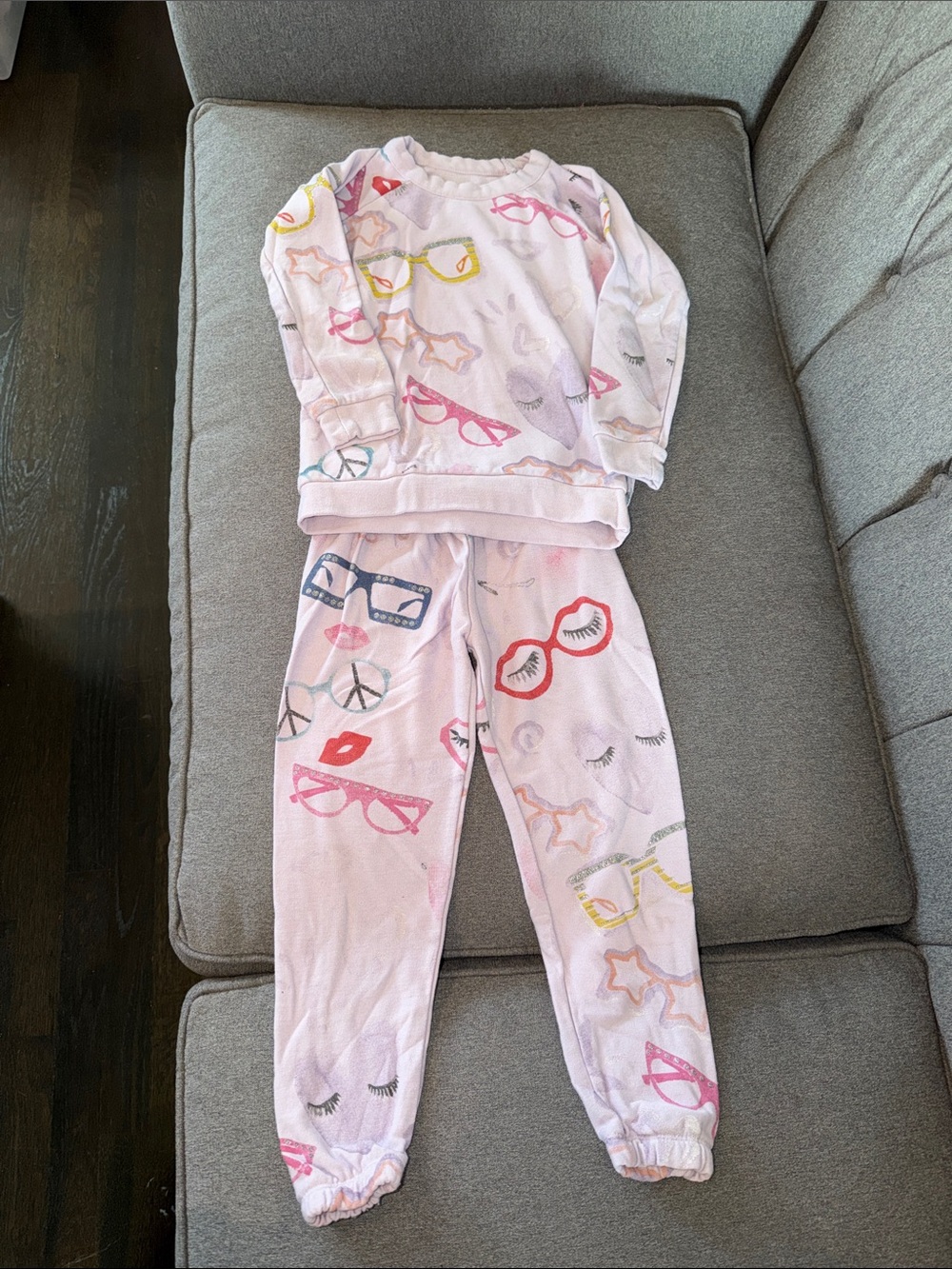 Girls' Chaser Pink Eyewear Print Set- Soft Long Sleeve Top & Pants